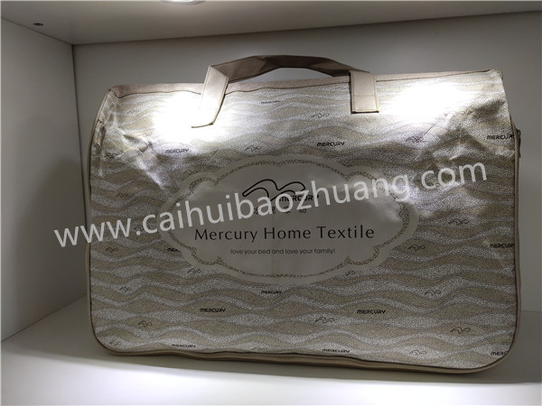 彩匯包裝  水星家紡專(zhuān)用手提袋  帶拉鏈高端家紡定制專(zhuān)用袋